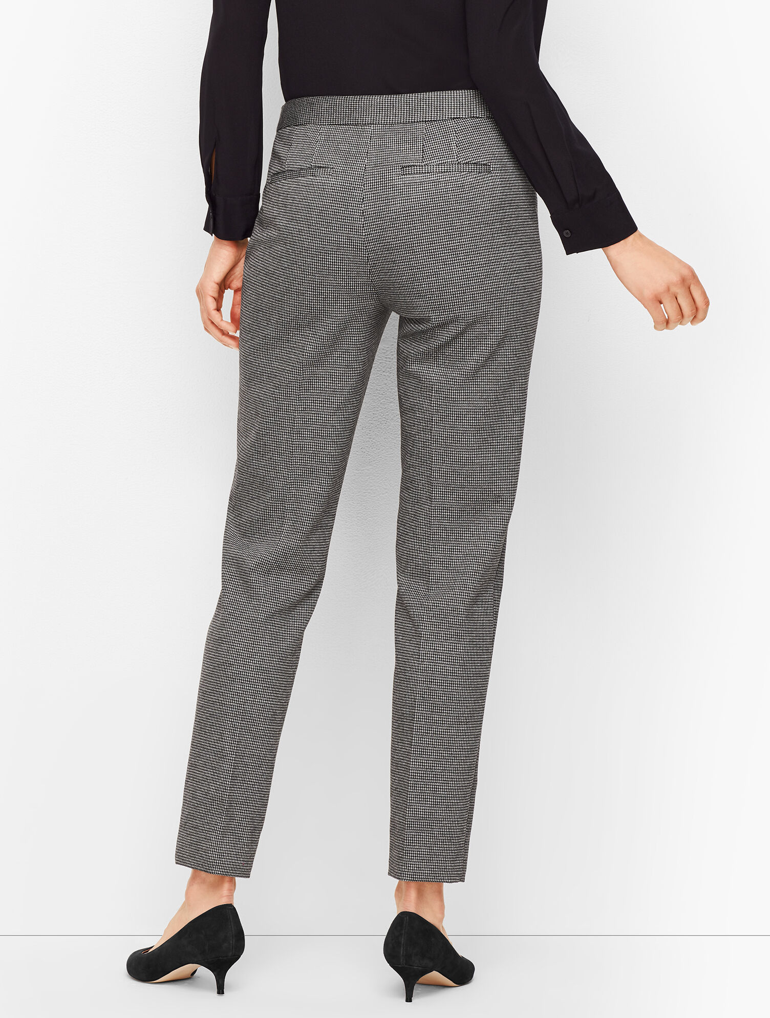 houndstooth cigarette pants Luxe Knit Slim Ankle Pants - Houndstooth