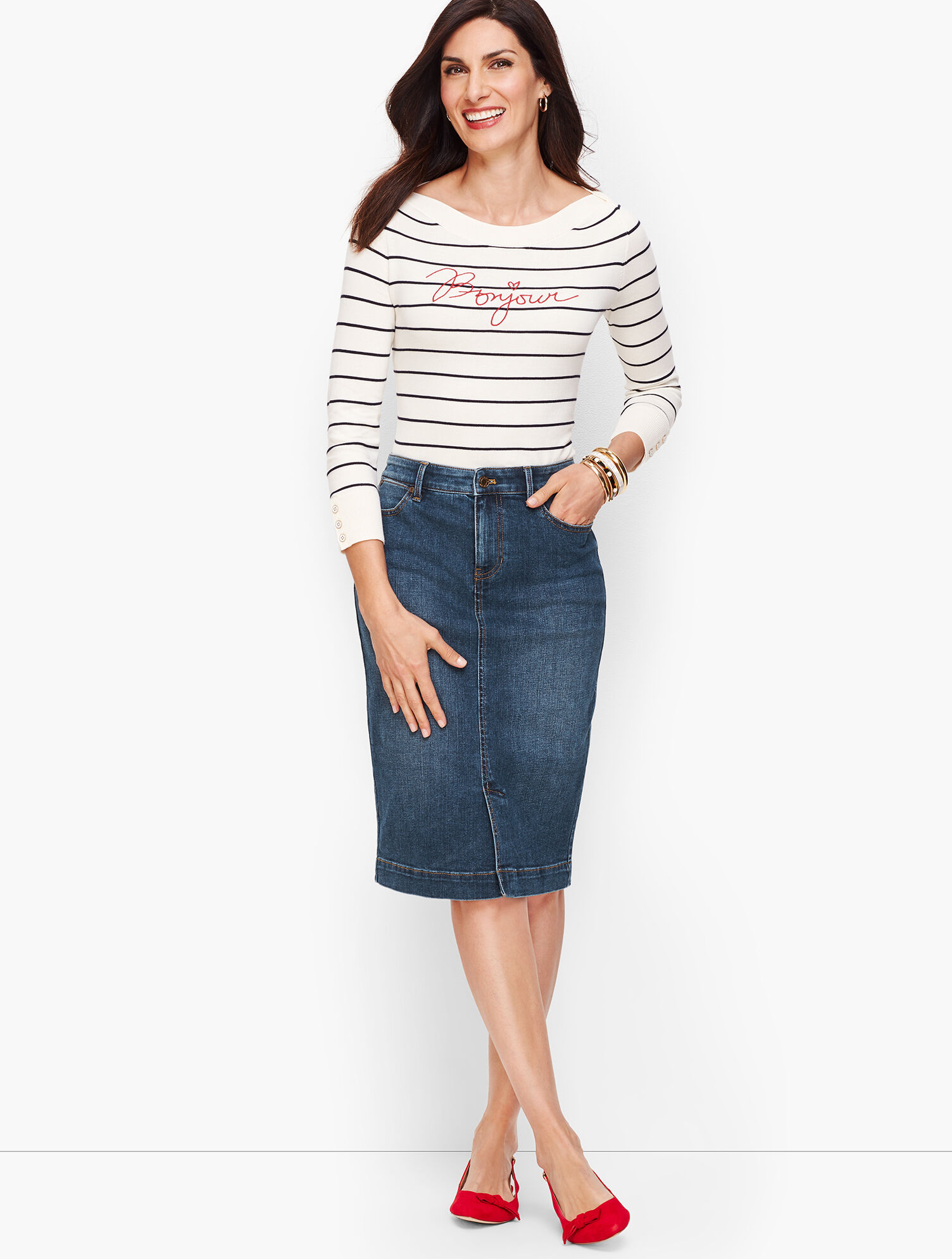 Denim Pencil Skirt - Taylor Wash | Talbots