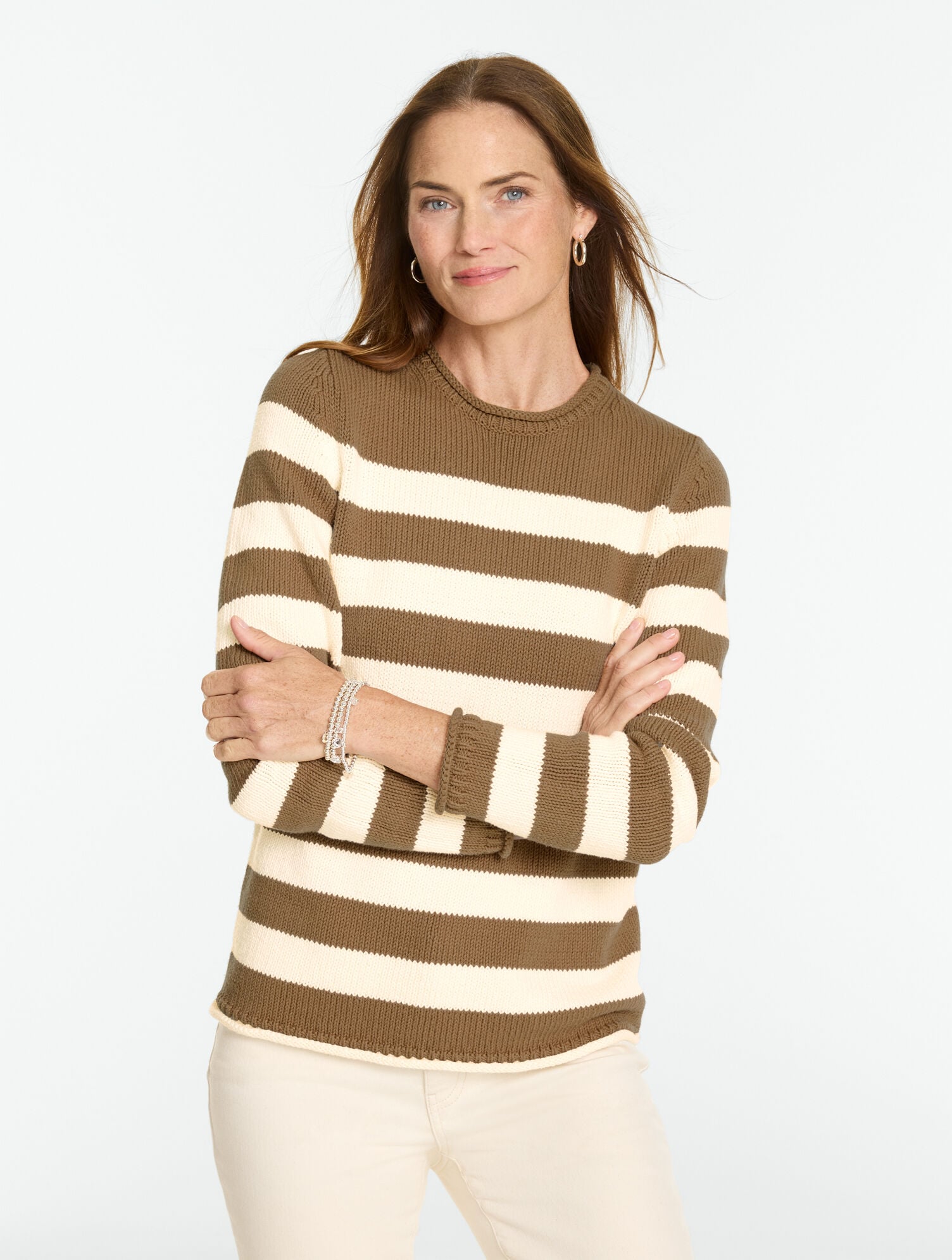 The Classic Roll Neck Sweater - Breton Stripe