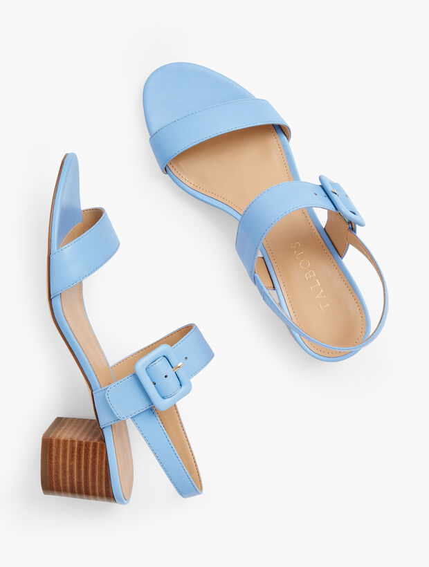 Mimi Leather Block Heel Sandals