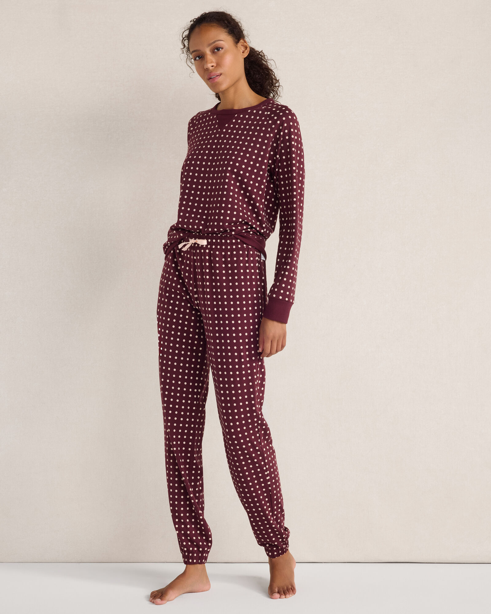 Organic Cotton Jersey Polka Dot Joggers