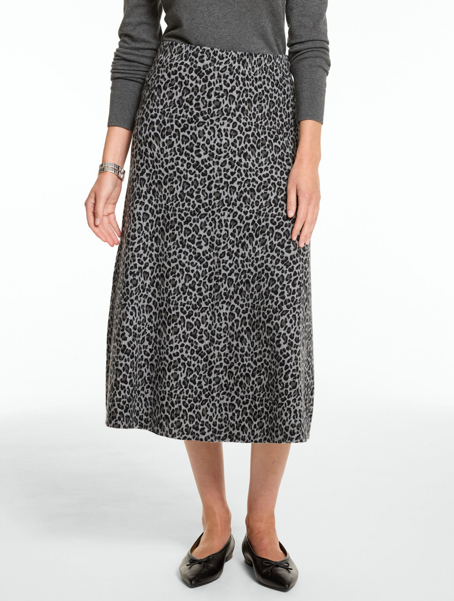 Knit Midi Skirt - Fabulous Leopard 