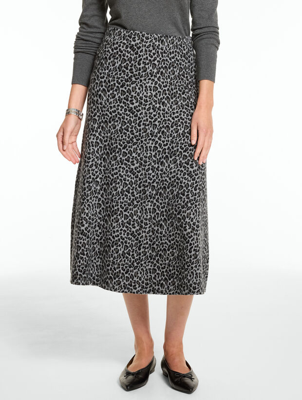 Knit Midi Skirt - Fabulous Leopard 