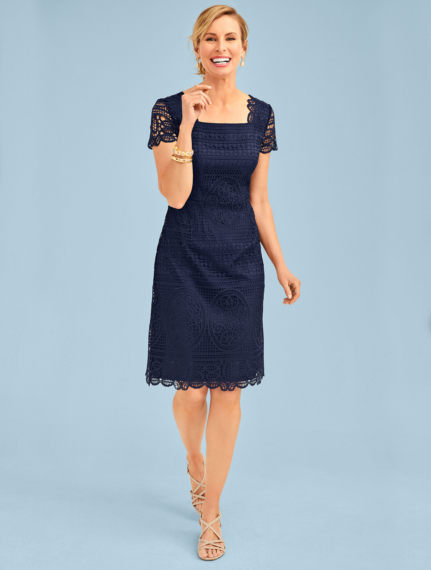 Medallion Lace A-Line Dress