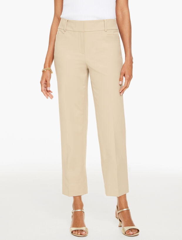 Rachel Cotton Straight Leg Ankle Pants