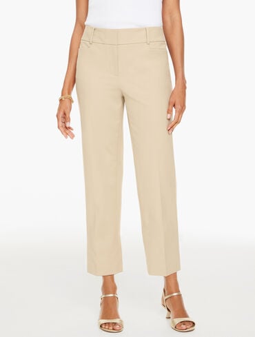 Rachel Cotton Straight Leg Ankle Pants