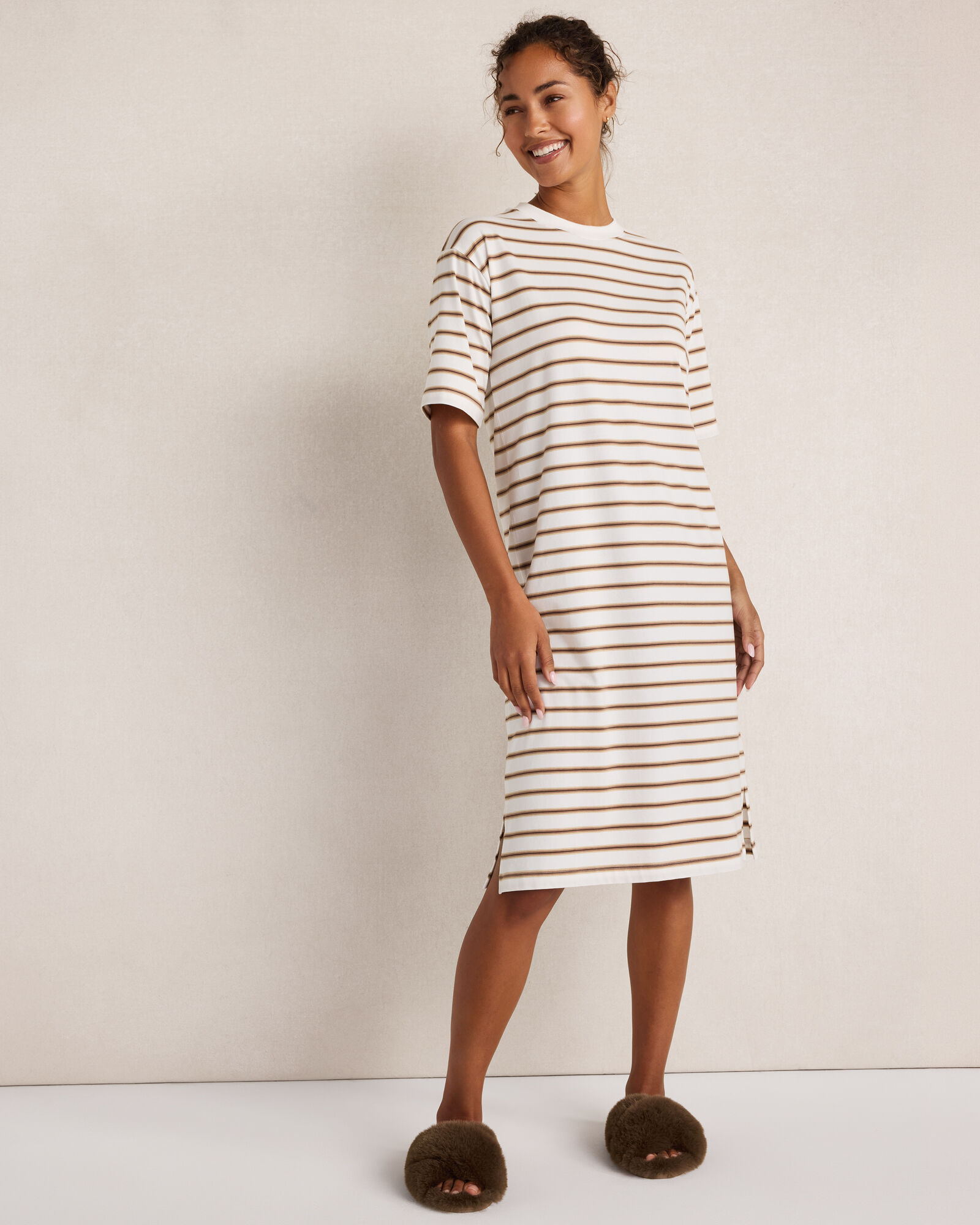 Organic Cotton Jersey Striped T-Shirt Dress