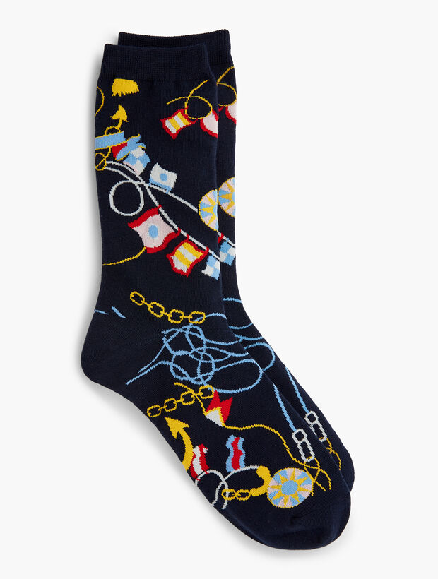 Nautical Print Trouser Socks