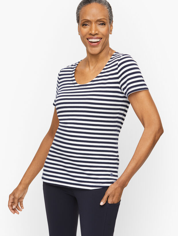 Scoop Neck Tee - Conch Stripe