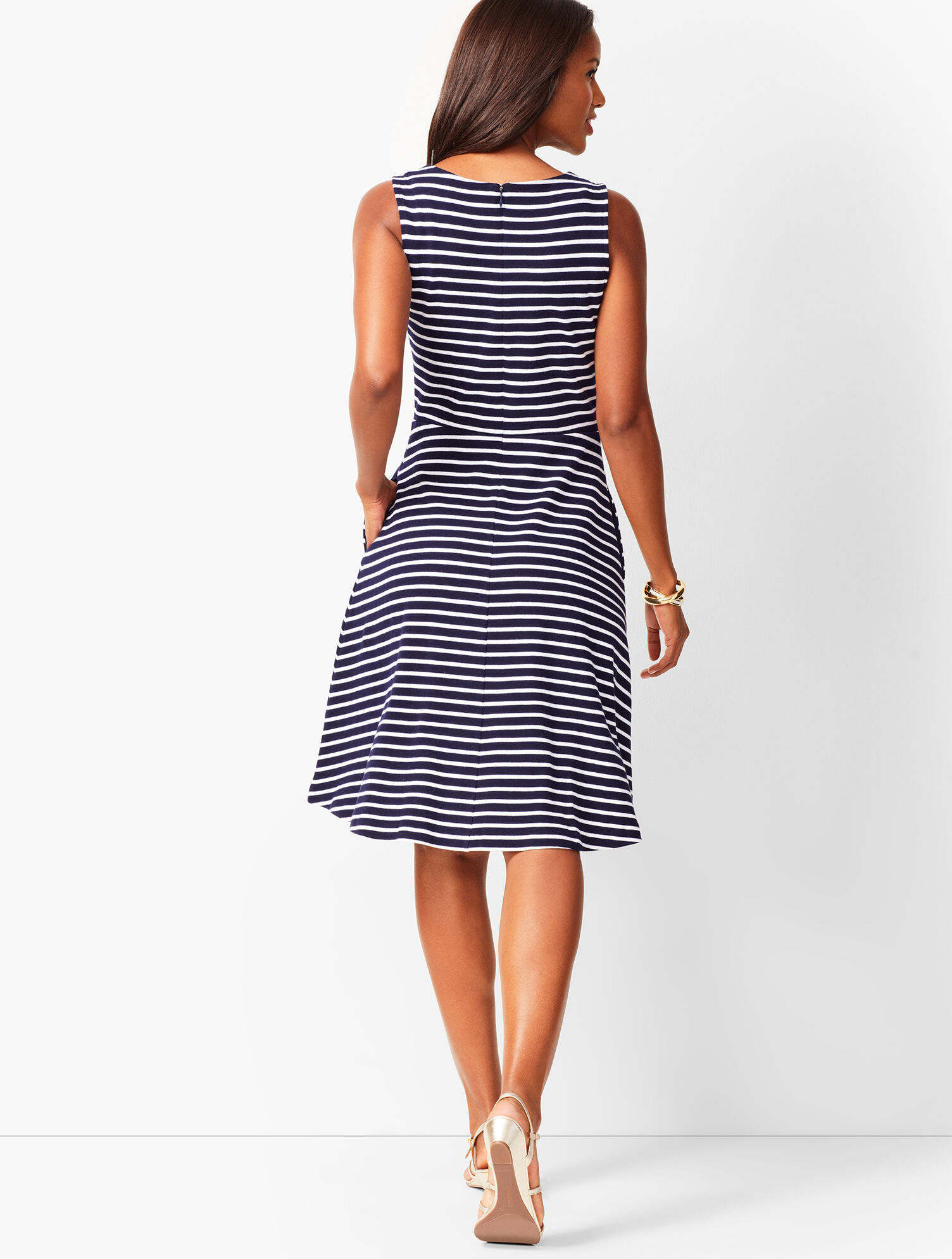 Edie Knit Fit &amp; Flare Dress - Stripe