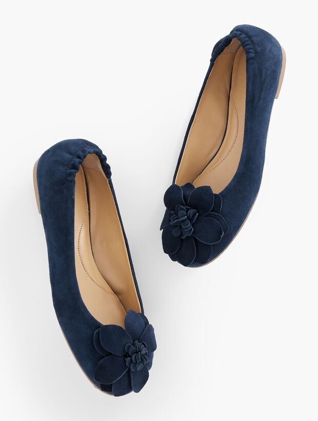 Blair Flower Ballet Flats - Suede