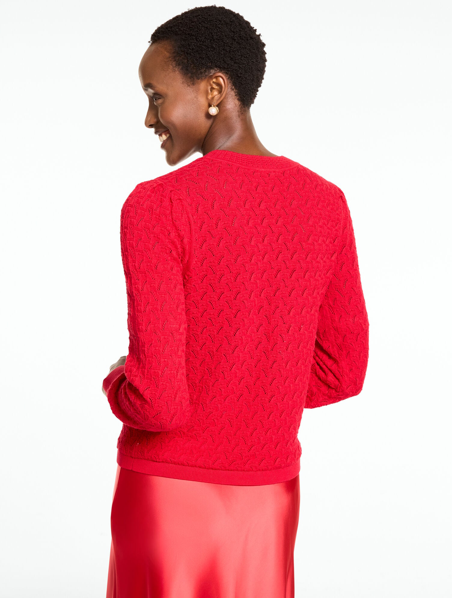 Pointelle Crewneck Pullover