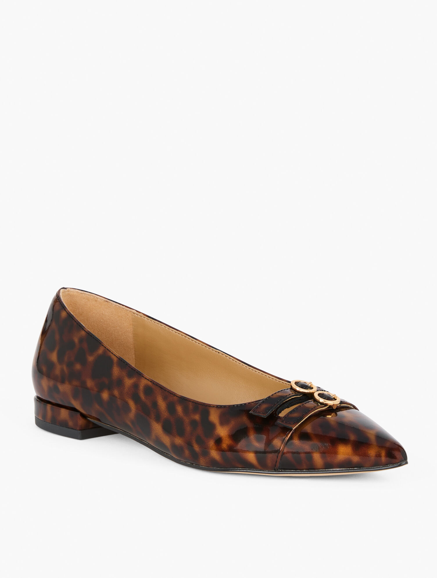 Scarlet Tortoiseshell Cut Out Nappa Flats