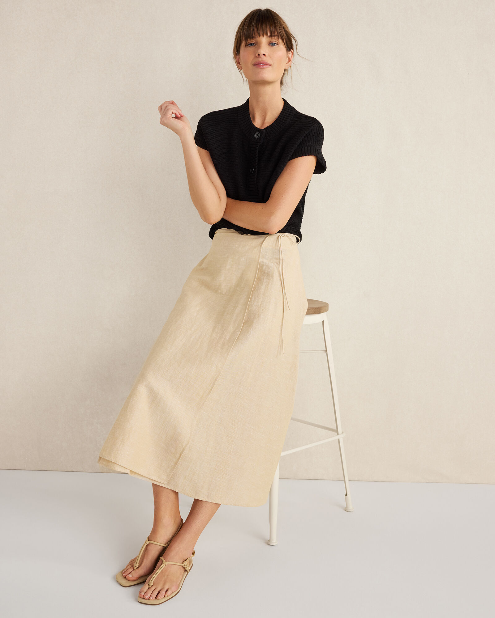 Organic Cotton Linen Wrap Skirt | Haven Well Within