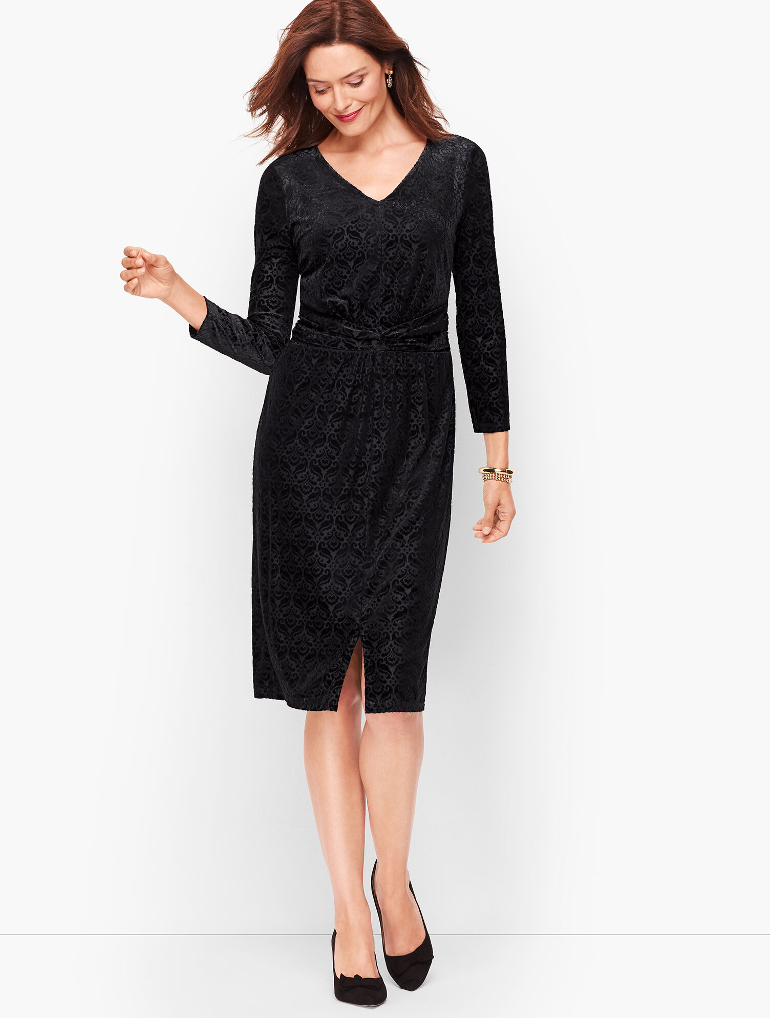 Velvet Jacquard Sheath Dress