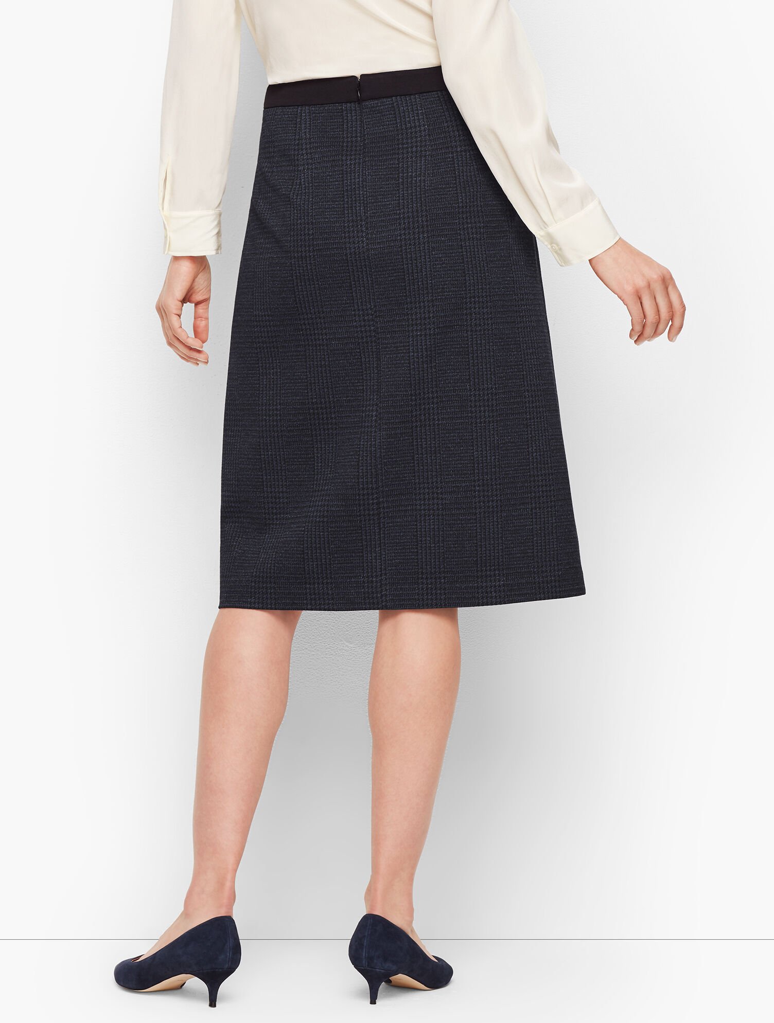 Luxe Knit Plaid A-Line Skirt