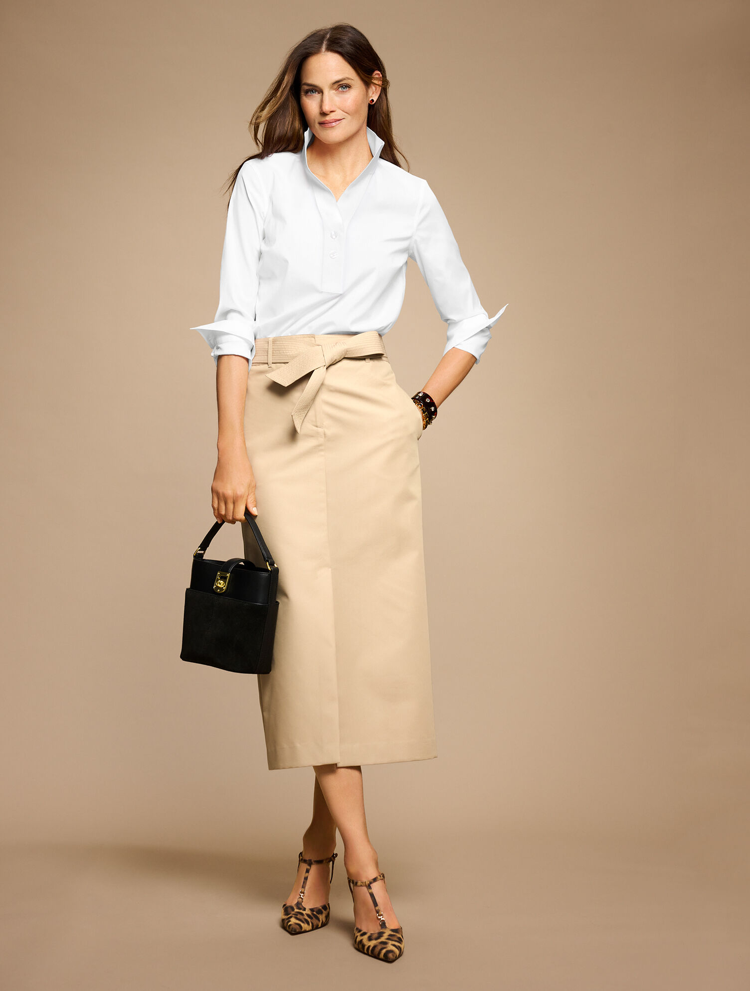 Suede &amp; Leather Bucket Bag