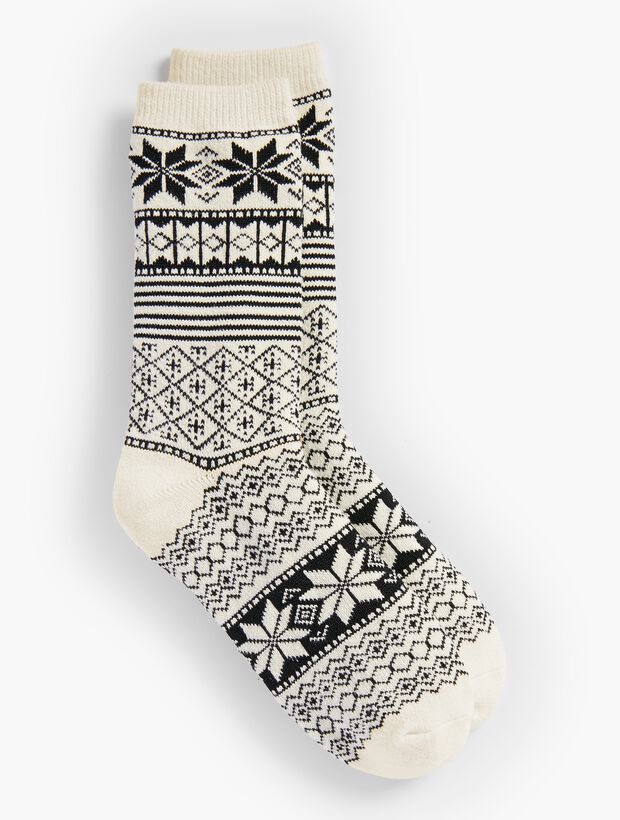 Fair Isle Snowflake Socks | Talbots