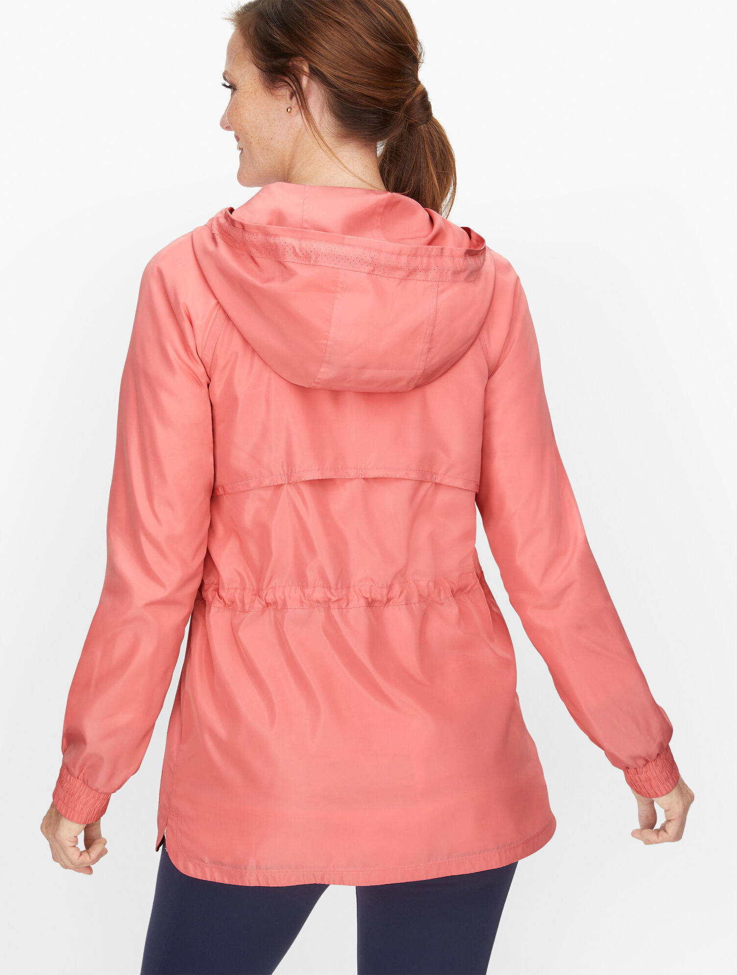 Hooded Cinched Waist Woven Jacket | Talbots