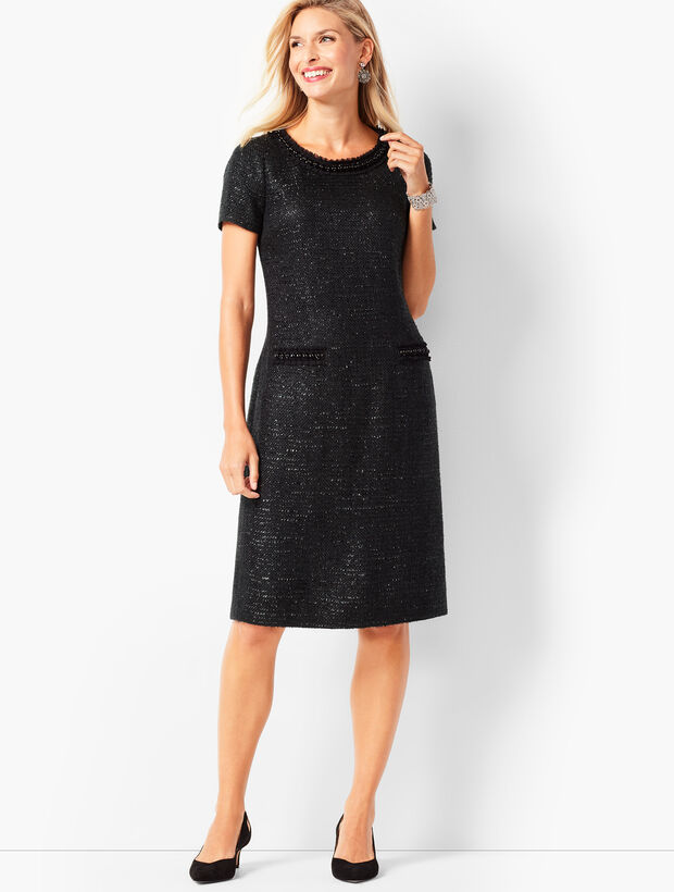 Tweed and Pearl Shift Dress