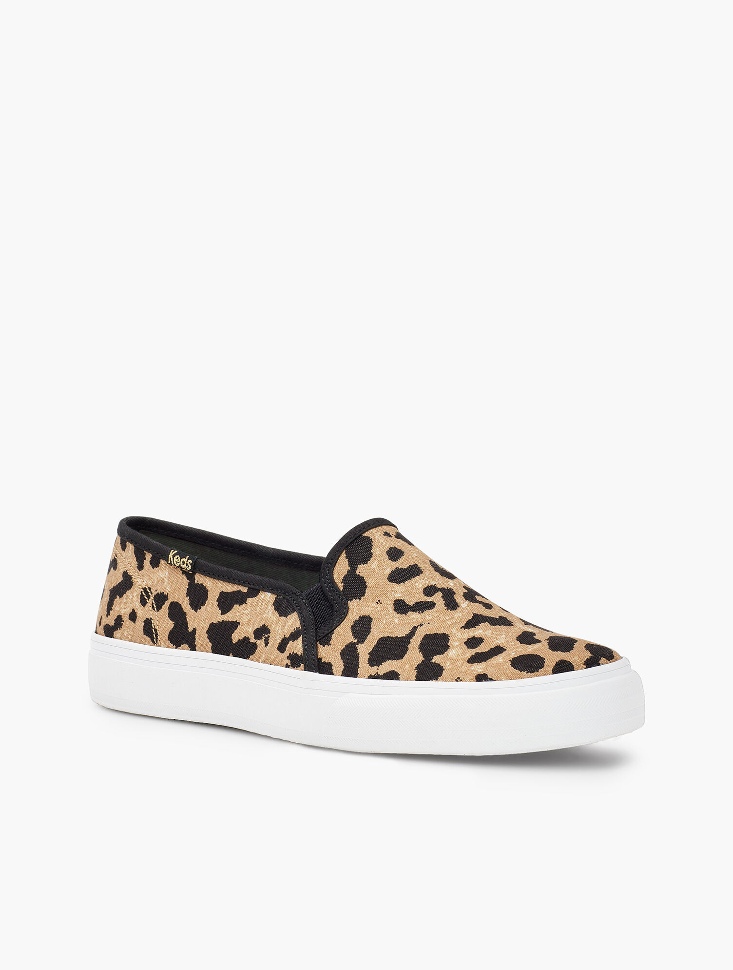 Keds® Double Decker Leopard Canvas Slip-On Sneakers Talbots