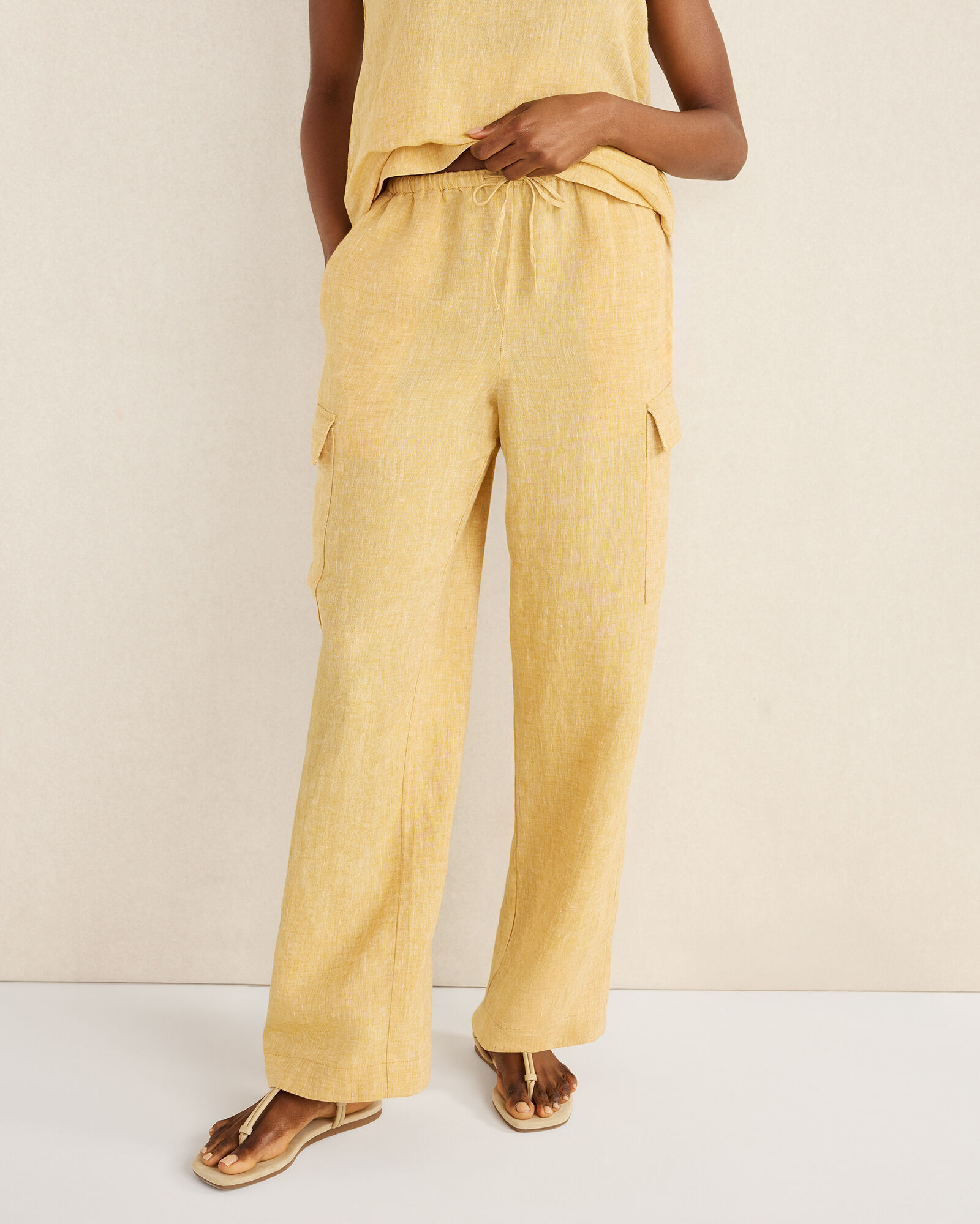 Linen cargo pant