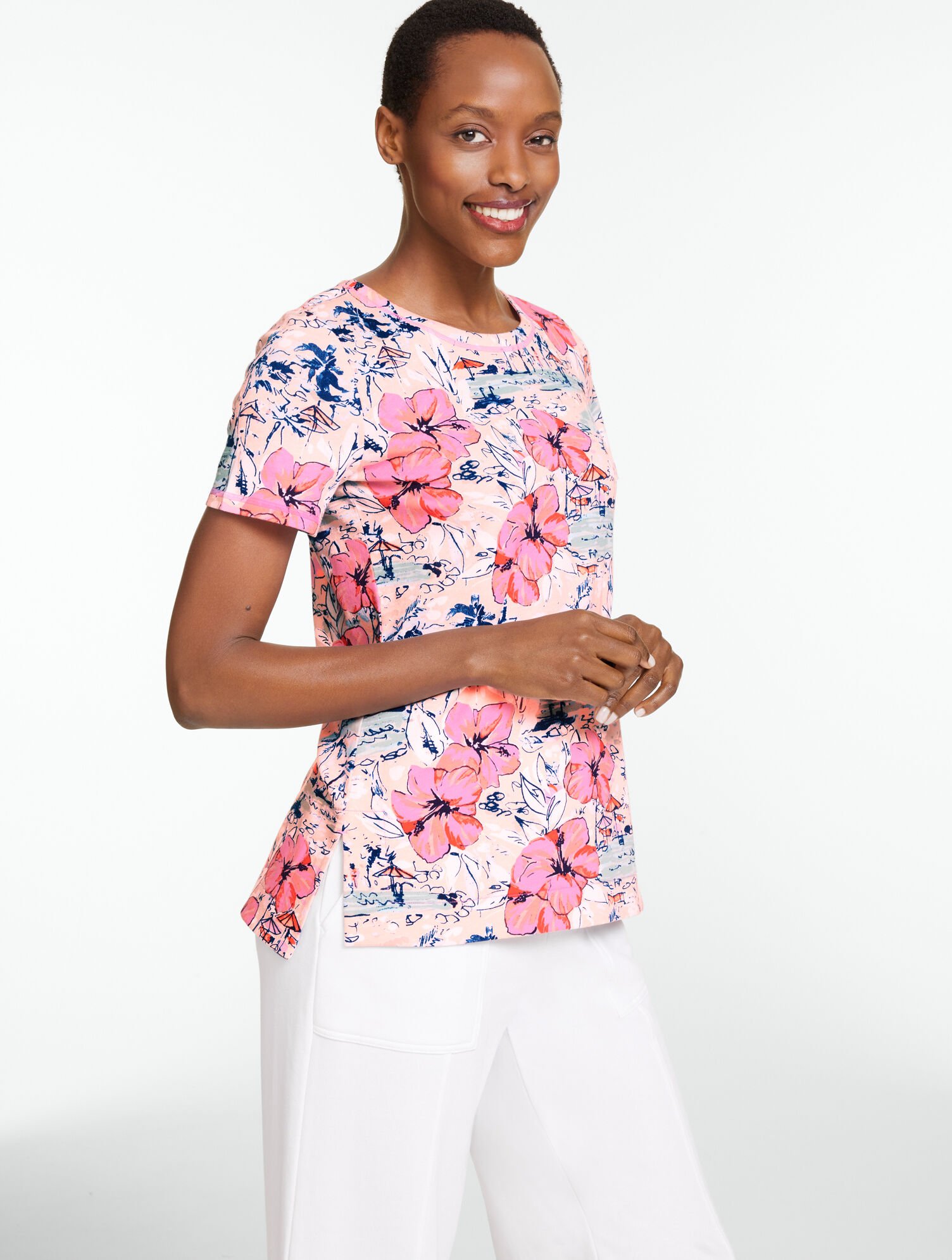 Supersoft Jersey Short Sleeve Crewneck Tee - Beach Tropics