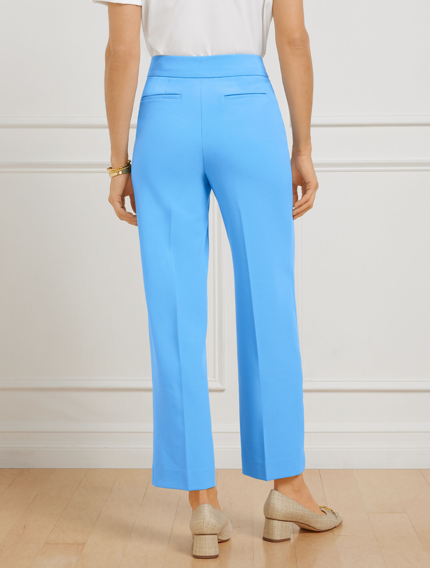 Tailored Stretch Slim Wide Ankle Pants | Talbots