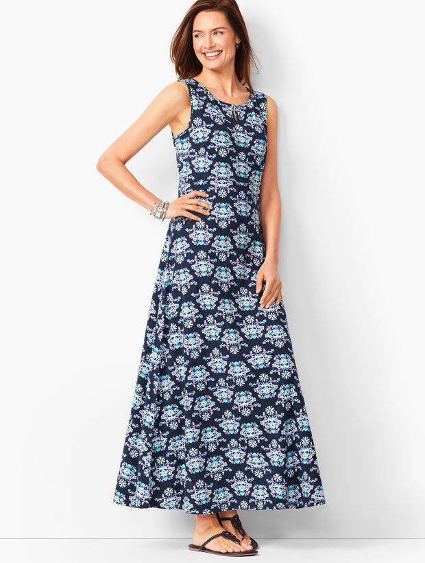 Knit Jersey Maxi Dress - Floral