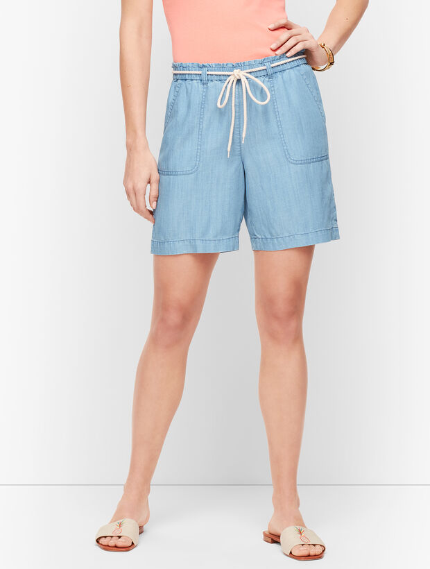 Summer Twill Pull-On Shorts - 6" - TENCEL&trade;