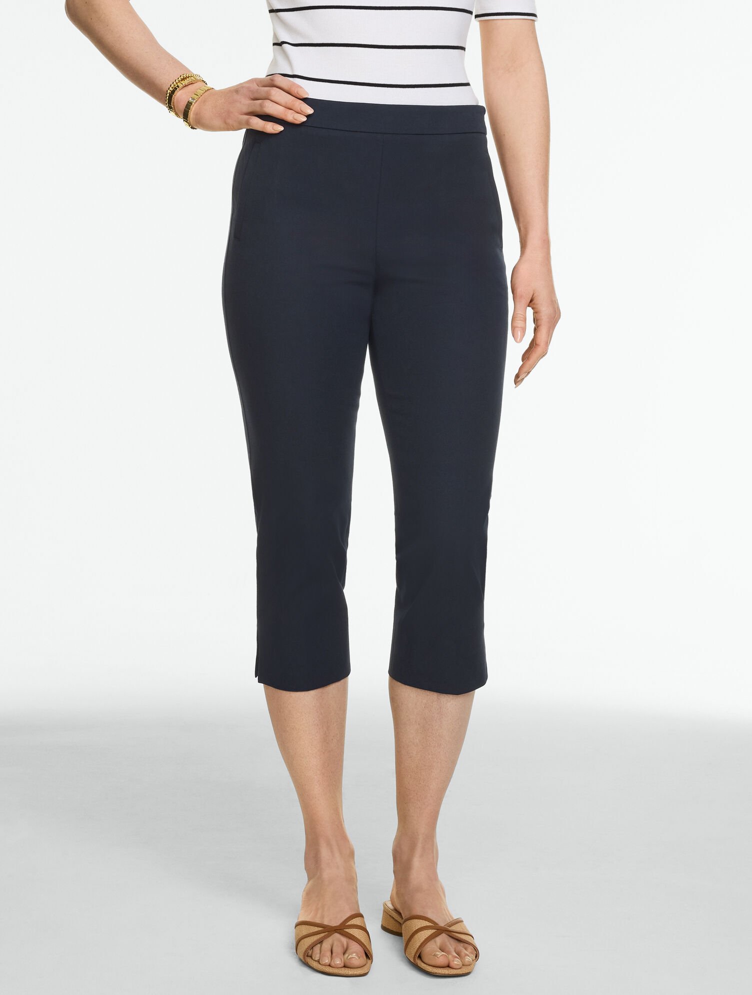 Cotton Bi-Stretch Capri Pants