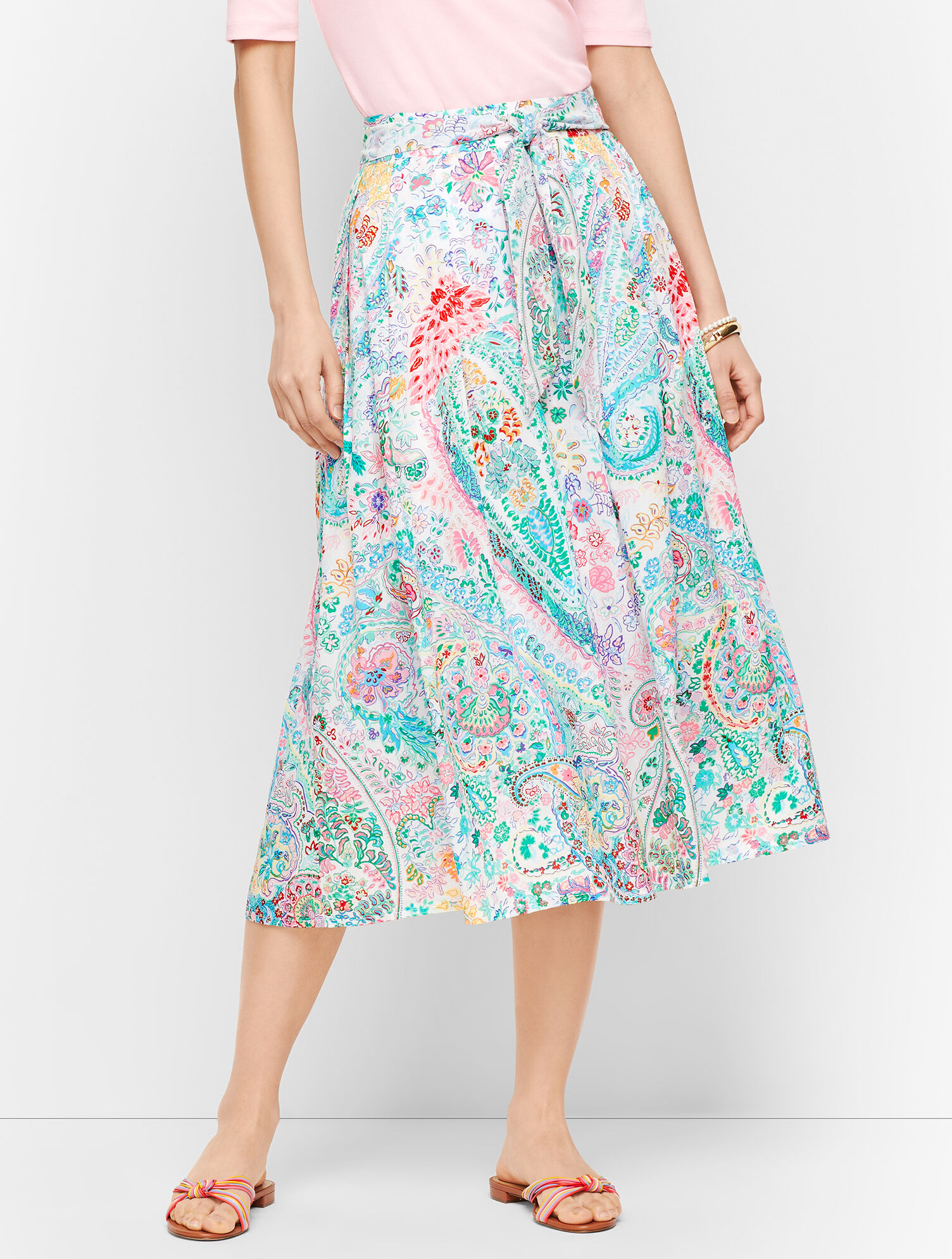 Festive Floral Pleated Midi Skirt | Talbots