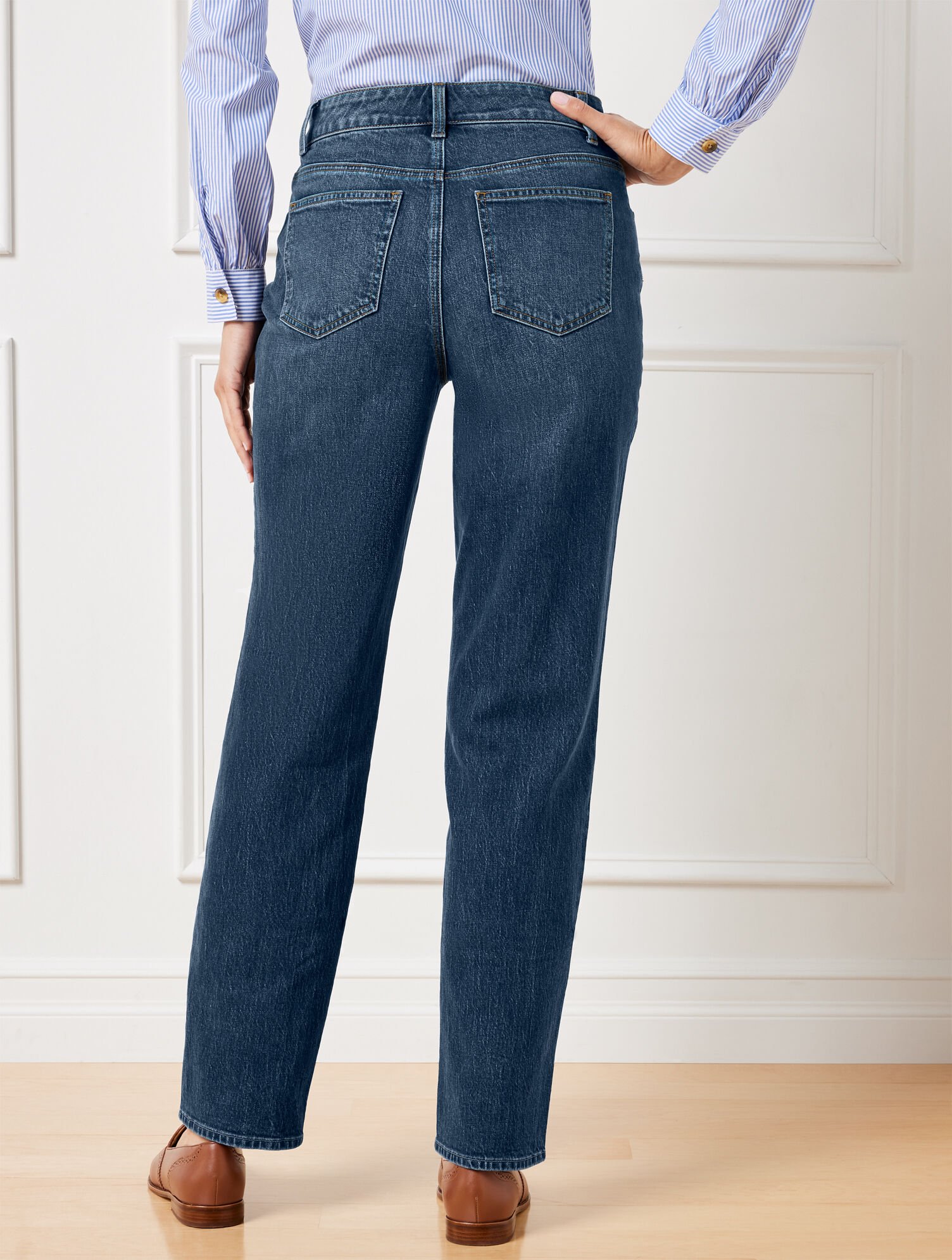 High Waist Relaxed Jeans - Huron Wash | Talbots