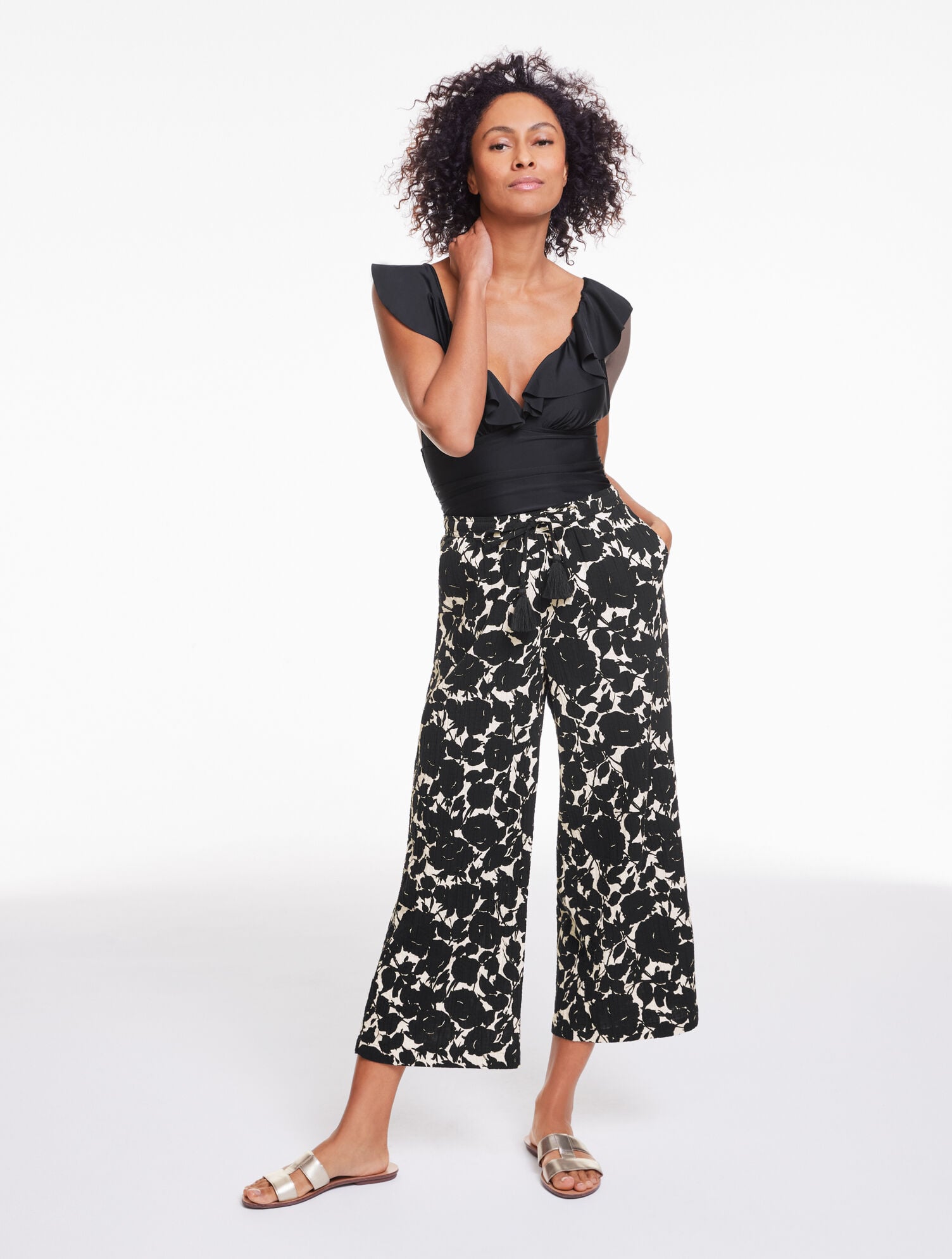 Aqua Club Gauze Pant Cover-Up - Capri Rose