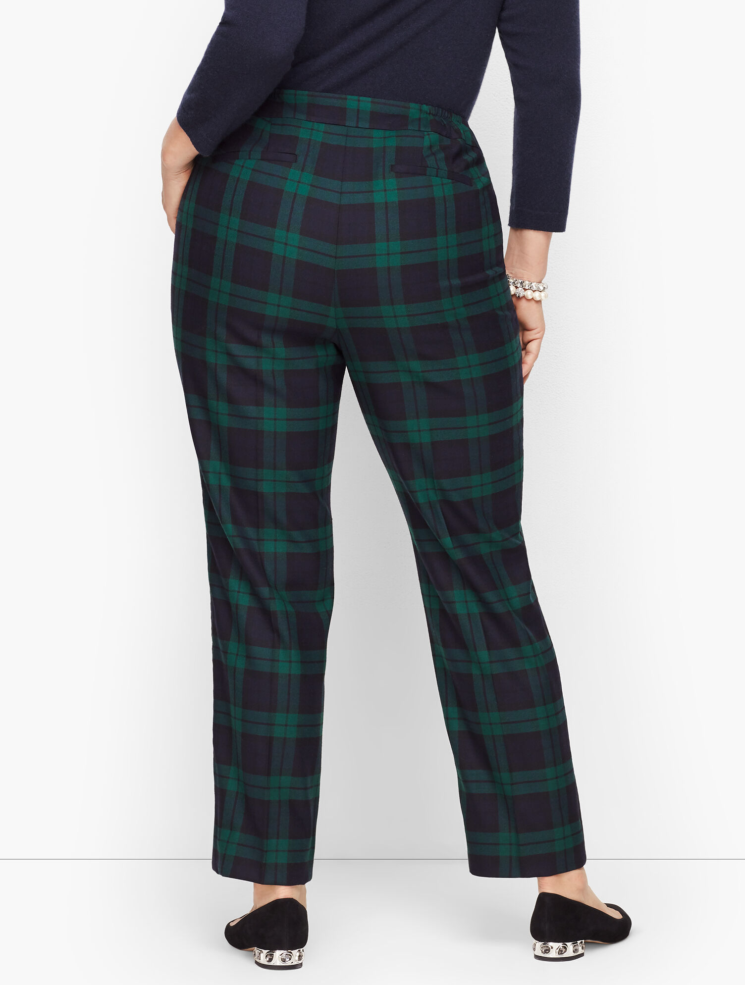 Plus Size Talbots Hampshire Ankle Pants - Black Watch Plaid | Talbots