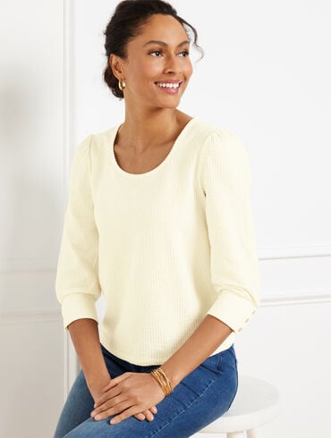 Textured Scoop Neck Tee