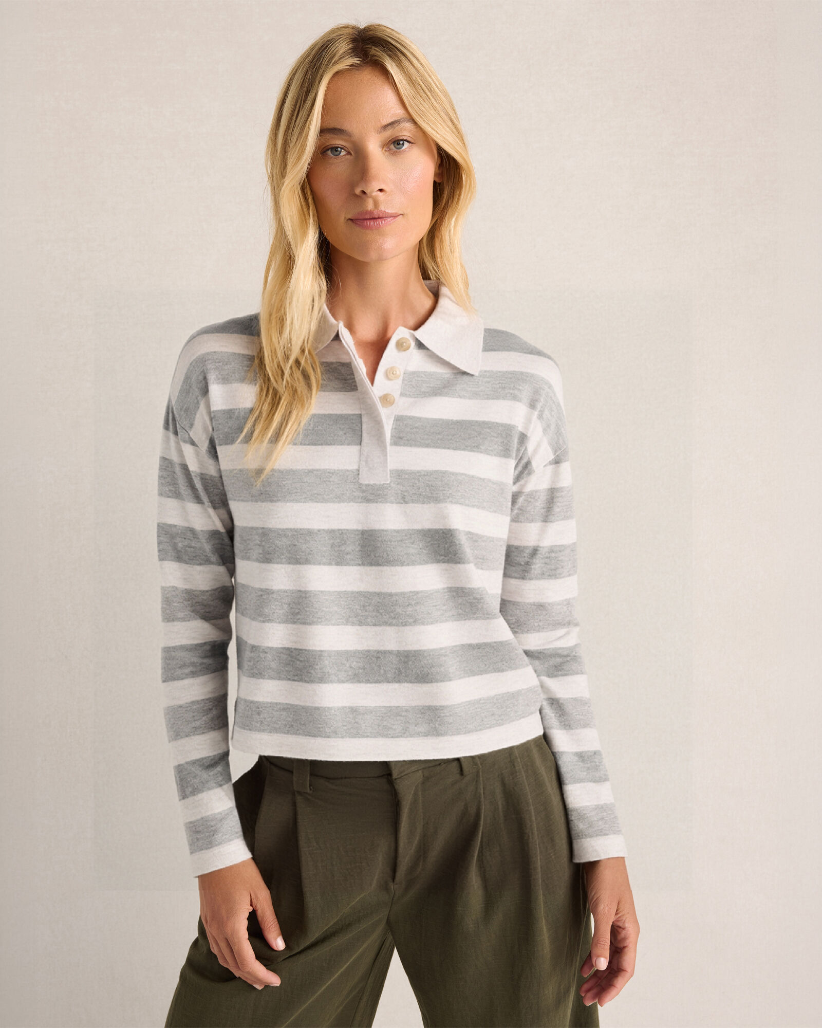 Johnny Collar Striped Rugby Top
