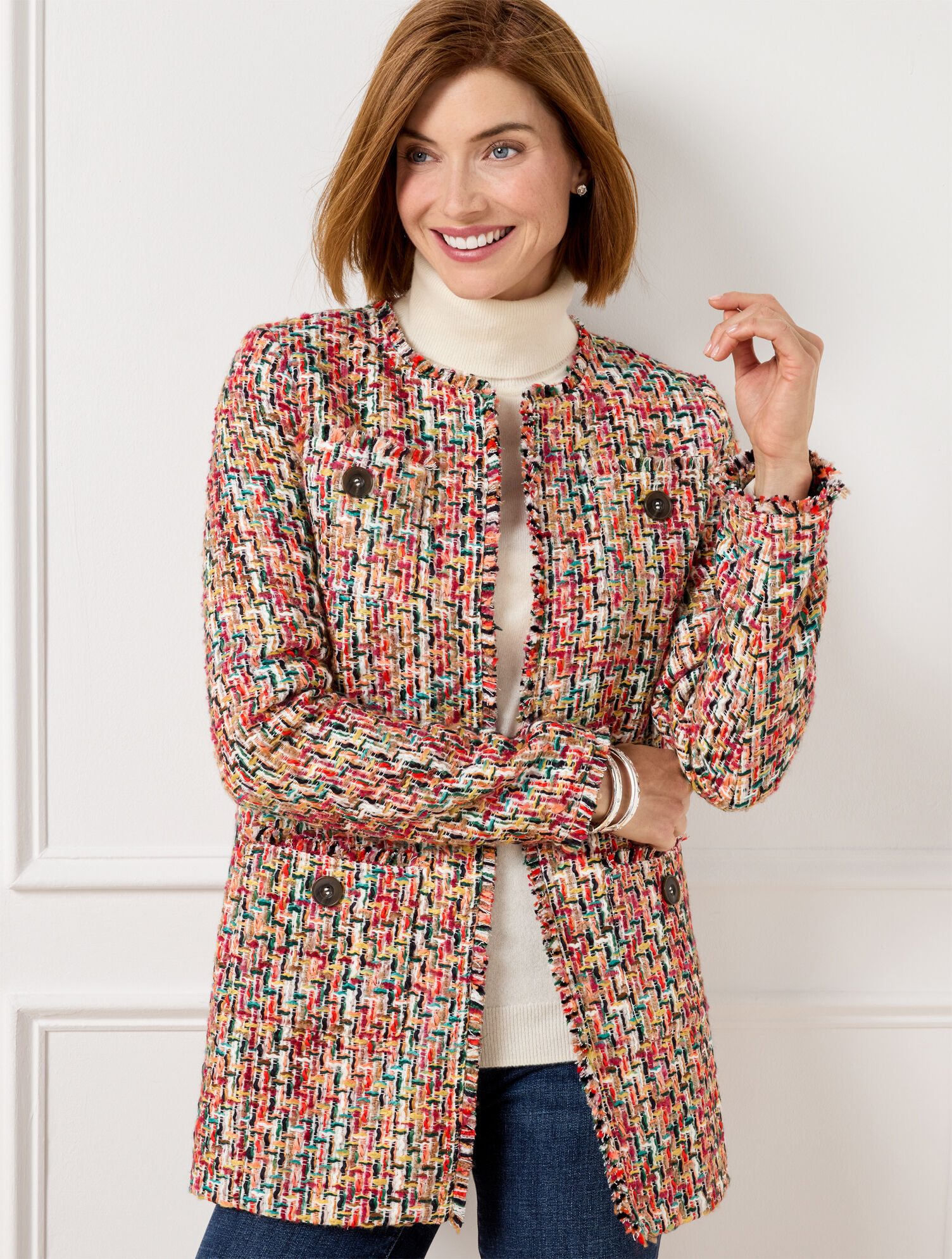 Faye Tweed Collar Ls Top
