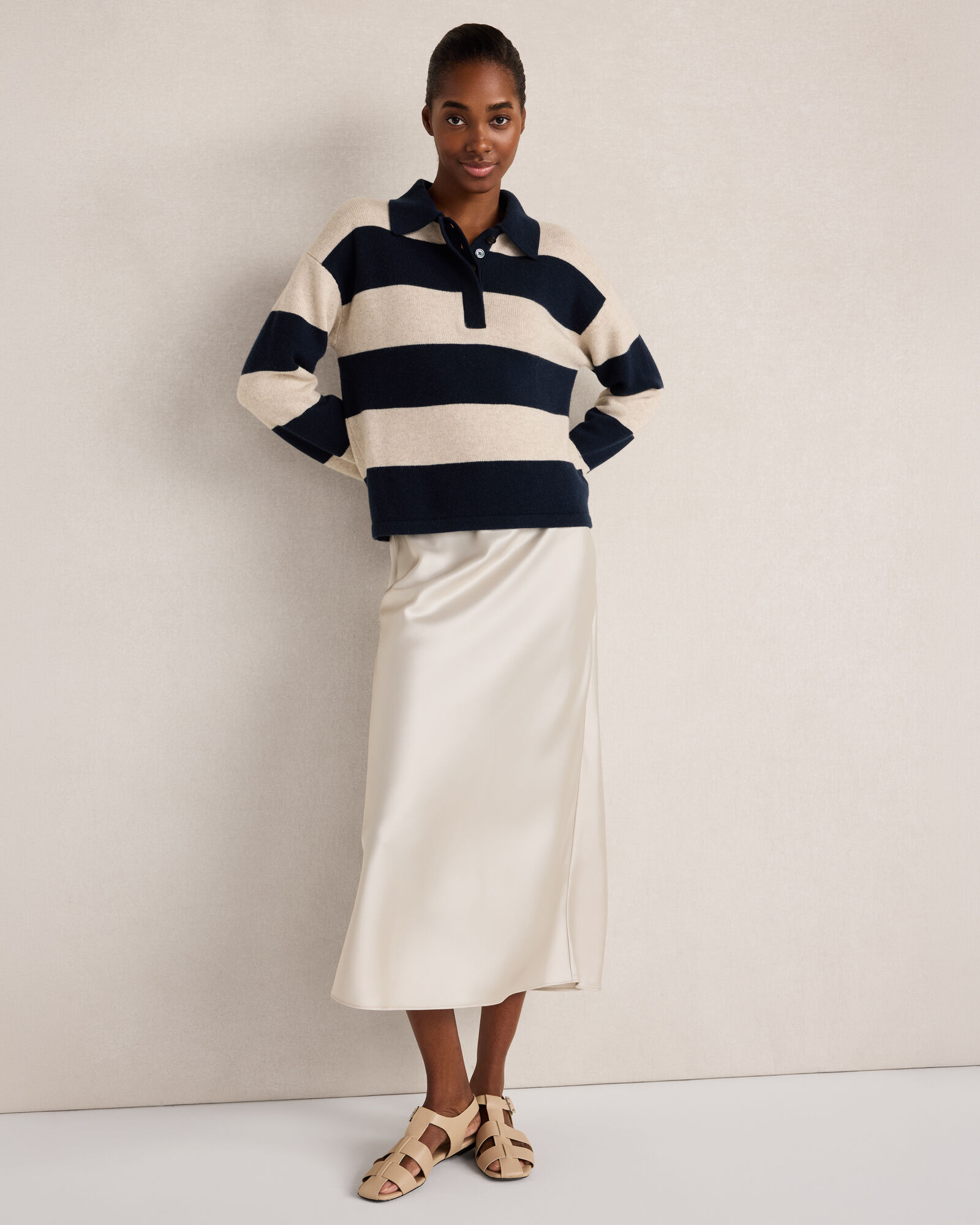 Cashmere Rugby Striped Sweater
