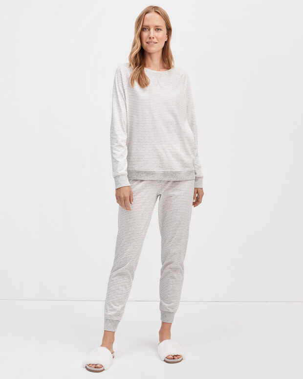 Organic Cotton Jersey Striped Sleep Joggers | Haven Well Within
