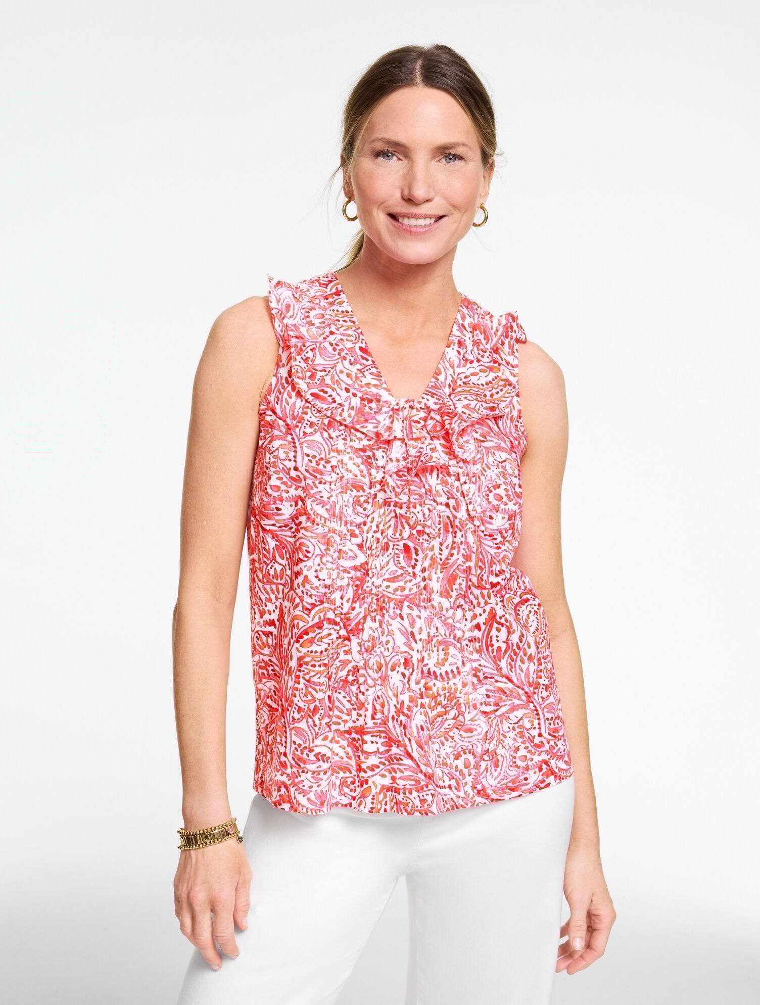 Ruffle Shell - Watercolor Medallions