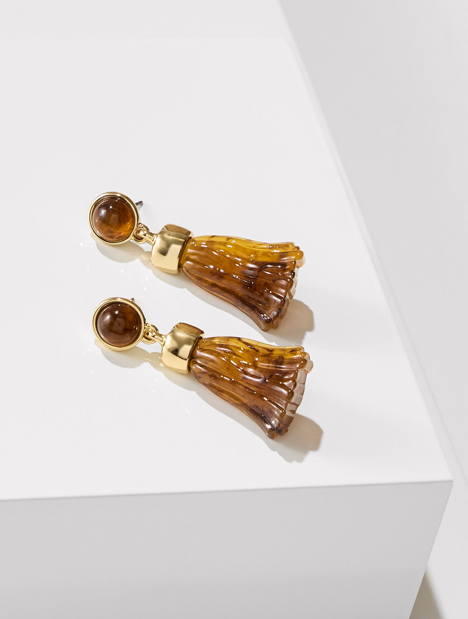 Tortoiseshell Tassel Earrings