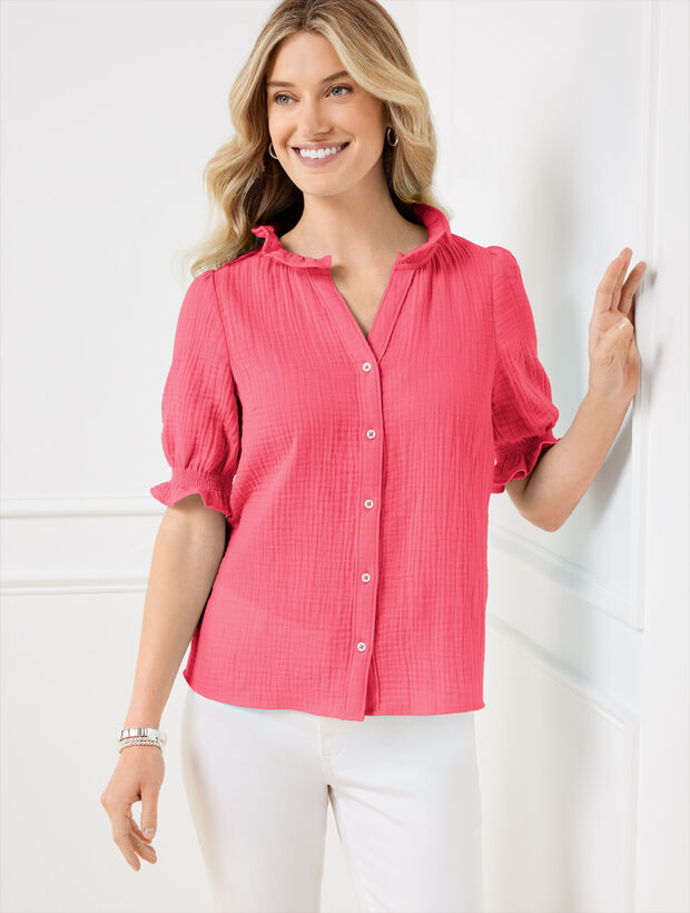 The Studded Gauze Top