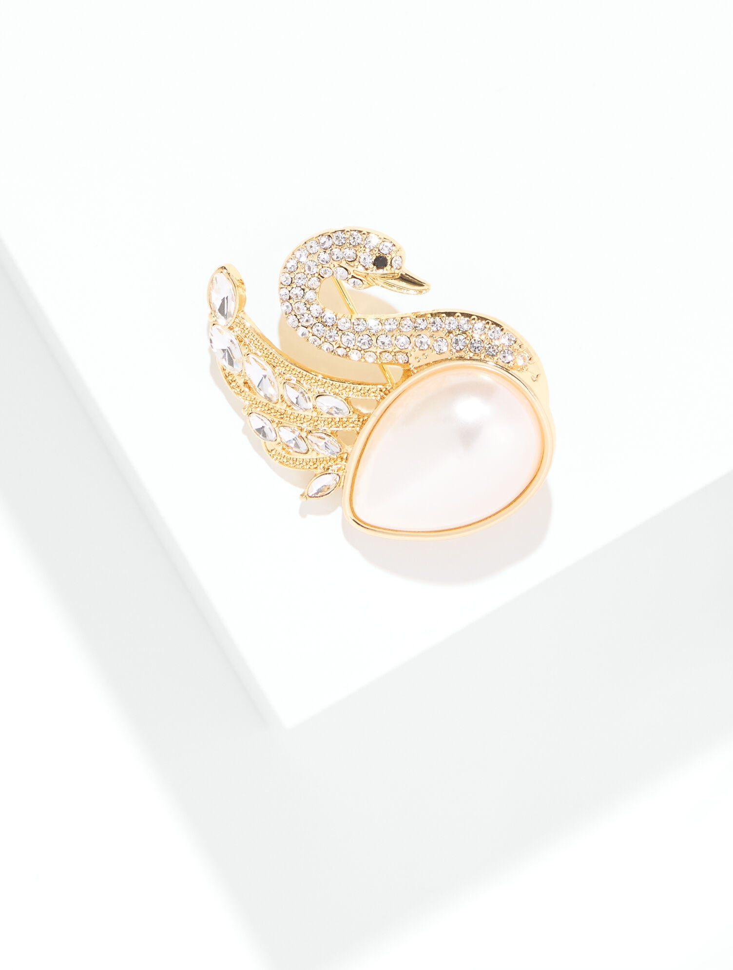 Pearl Swan Brooch