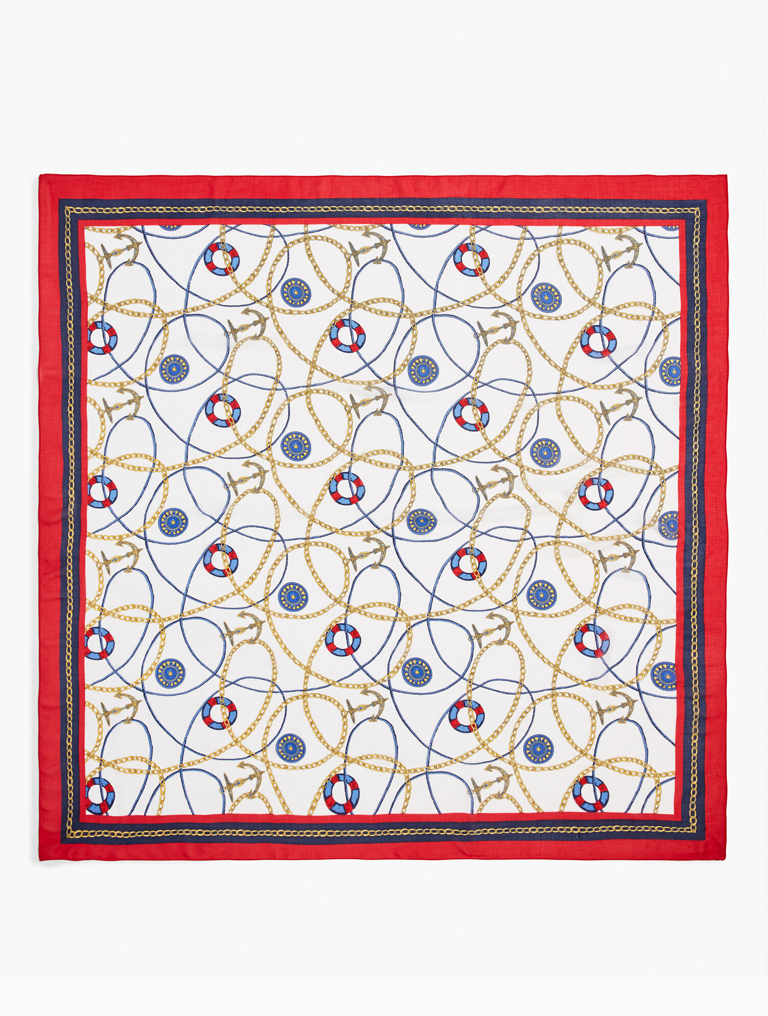 Nautical-Print Square Scarf