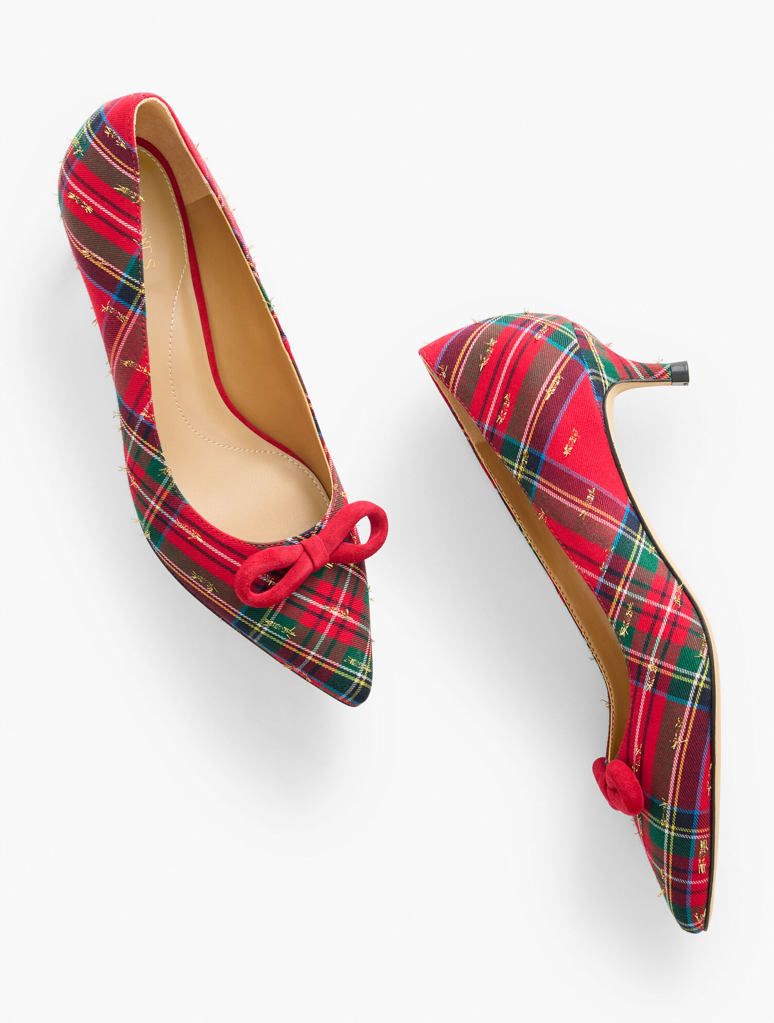 Sylvie Bow Kitten Heel Pumps - Solstice Plaid