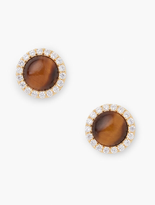 Gold-Plated Sterling Silver Semiprecious Sparkle Stud Earrings