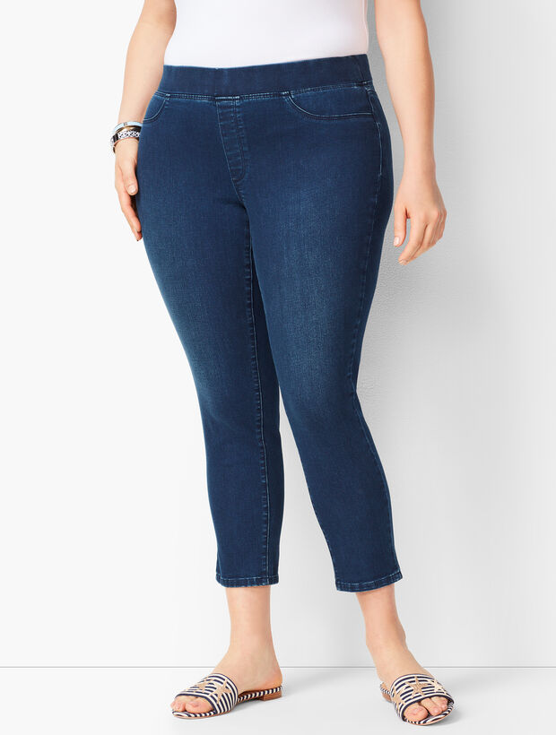 Plus Size Pull-On Jegging Crops - Atmosphere Wash