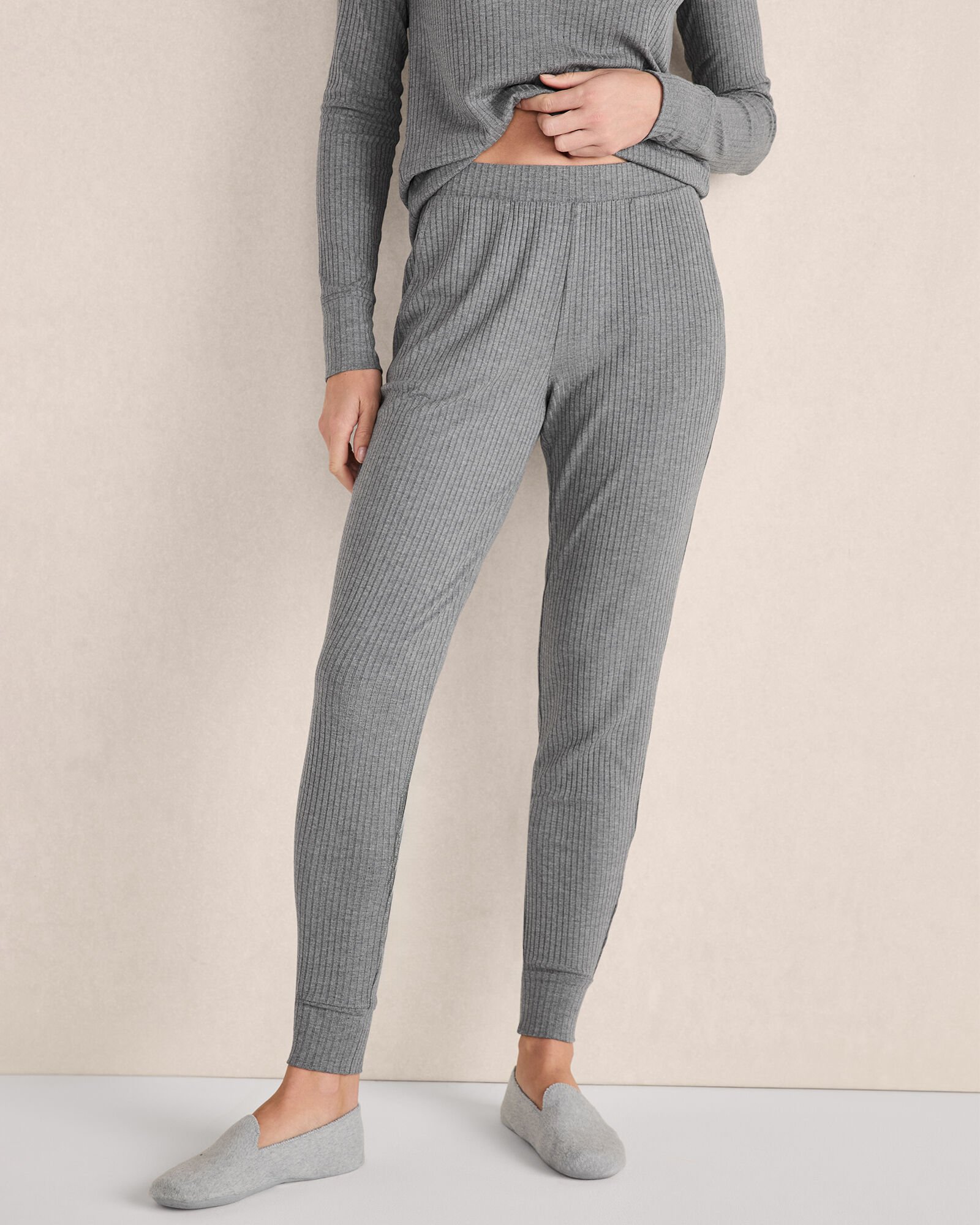 Drapey Rib Knit Joggers