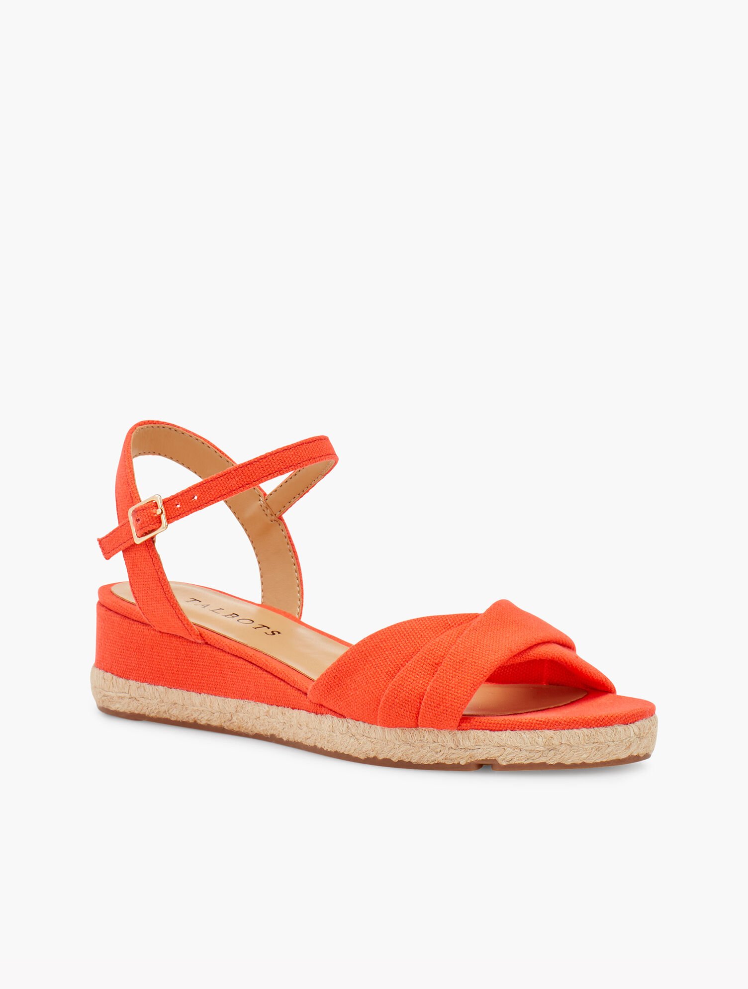 Pamela Twist Espadrille Wedges - Canvas